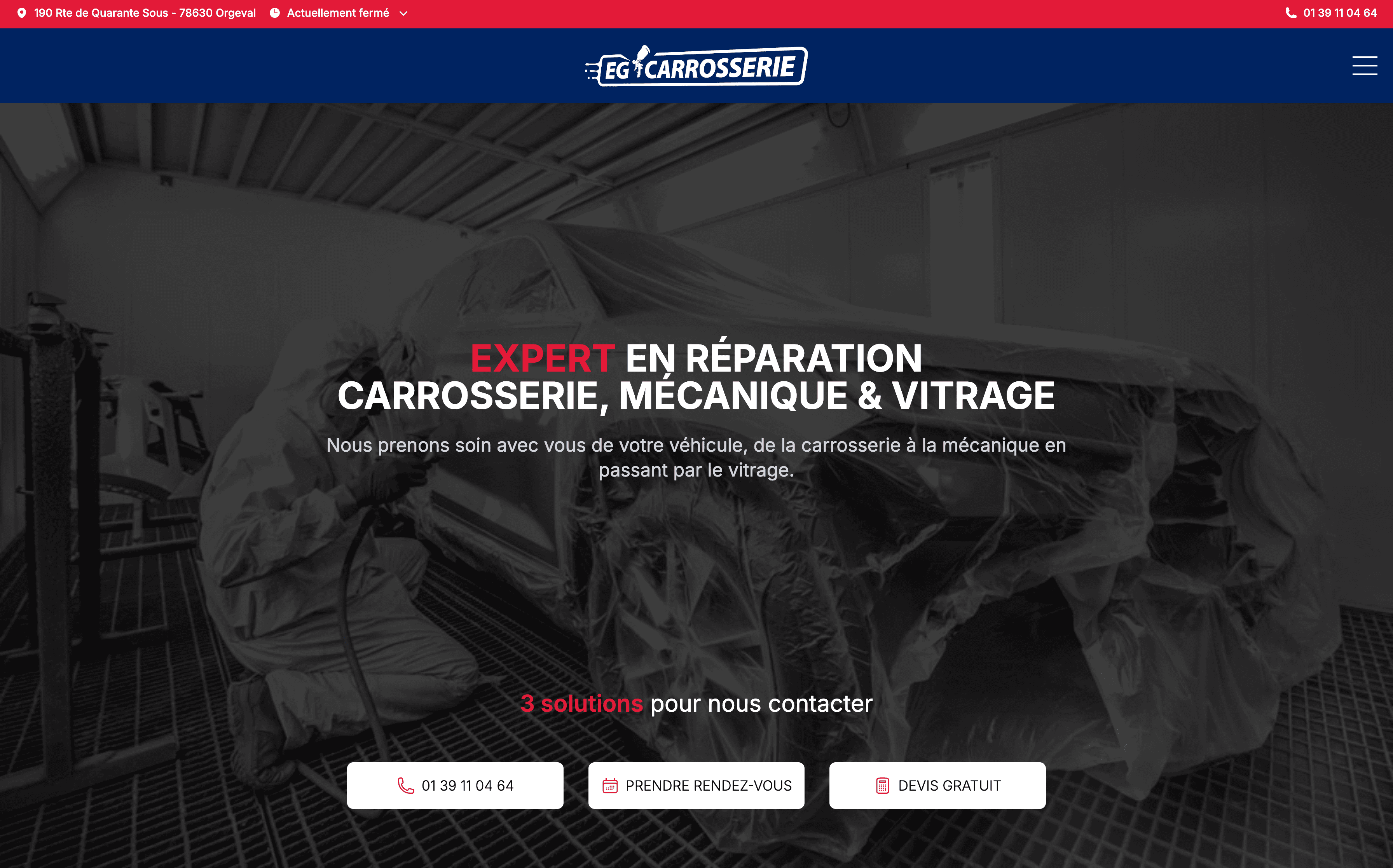 EG Carrosserie website screenshot