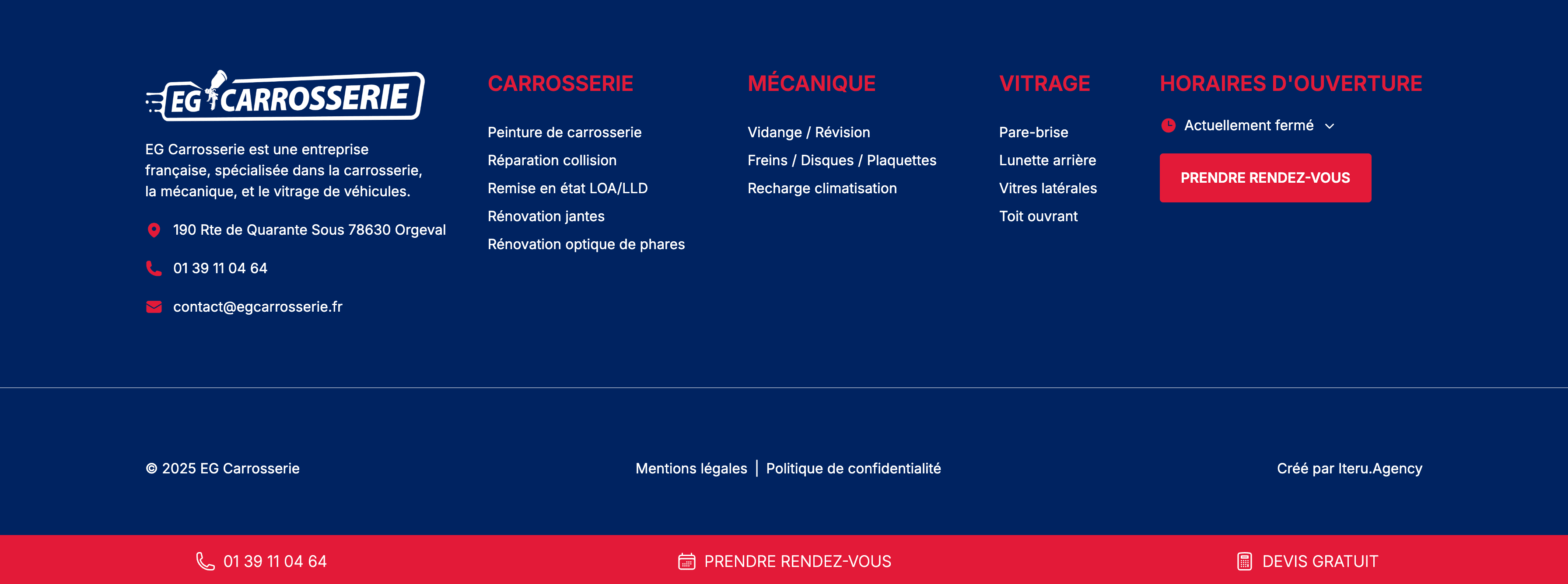EG Carrosserie website screenshot