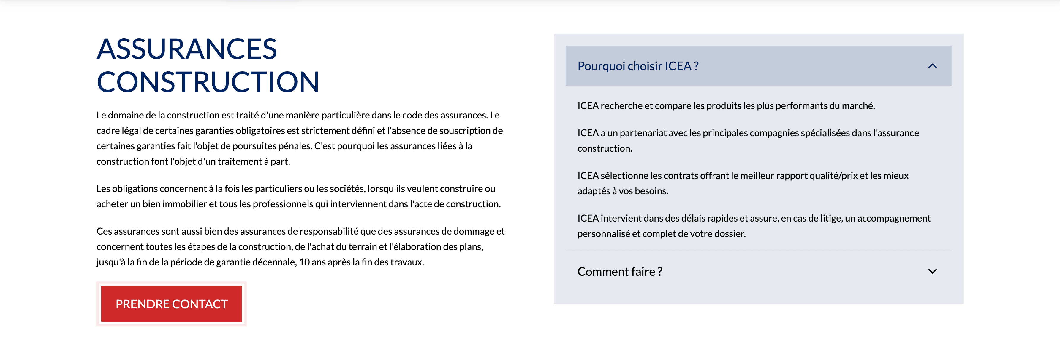 ICEA website screenshot